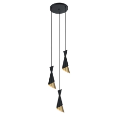 Italux Lampa MALIA czarno złota 3x40W E27