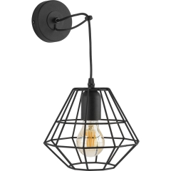 TK Lighting Kinkiet DIAMOND śr. 20 cm czarny 1x60W E27