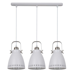 Italux Lampa wisząca FRANKLIN biała chrom 3x60W E27