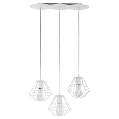 TK Lighting Lampa sufitowa DIAMOND biała 3x60W E27