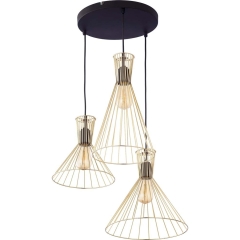 TK Lighting Lampa sufitowa SAHARA plafon złota 3x60W E27