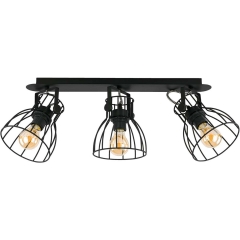 TK Lighting Listwa ALANO czarna metal 3x60W E27