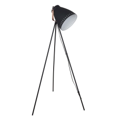 Italux Lampa podłogowa FRANKLIN czarna 1x60W E27