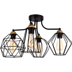 TK Lighting Plafon Galaxy Brass 4x60W E27