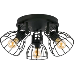 TK Lighting Spirala ALANO czarna metal 3x60W E27