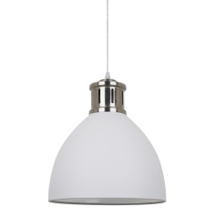 Italux Lampa wisząca LOLA nikiel biała 1x60W E27