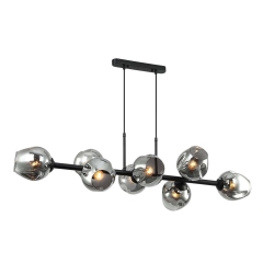 Italux Lampa wisząca BORGO czarna 8x40W E27