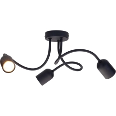 TK Lighting Lampa sufitowa GRACJAN czarna 3x50W GU10