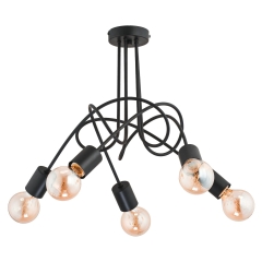 Alfa Lampa wisząca TANGO czarna 5x60W E27