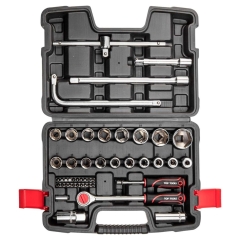 Klucze nasadowe 1/4", 1/2", zestaw 47 szt.