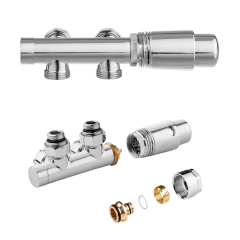Invena Zestaw do dolnego podłączenia typu duoplex, chrom, M30 x 1,5"