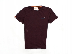 *P Superdry Mens T-shirt Cotton Burgundy Tee L