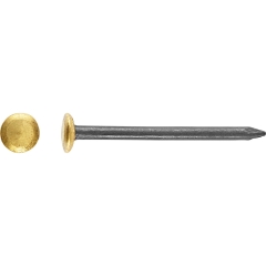 LUX Gwóźdź stalowy z podniesioną główką pokrytą mosiądzem 2 mm x 20 mm mosiądz