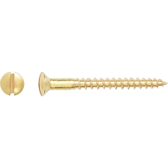 LUX Wkręt do drewna z naciętym łbem stożkowym SL 4 mm x 60 mm mosiądz 15 szt.