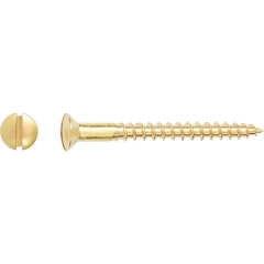 LUX Wkręt do drewna z naciętym łbem stożkowym SL 3,5 mm x 40 mm mosiądz 20 szt