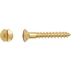 LUX Wkręt do drewna z naciętym łbem stożkowym SL 3,5 mm x 30 mm mosiądz 20 szt