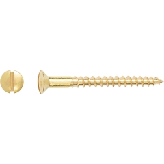 LUX Wkręt do drewna z naciętym łbem stożkowym SL 3 mm x 30 mm mosiądz 25 szt.