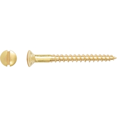 LUX Wkręt do drewna z naciętym łbem stożkowym SL 4 mm x 45 mm mosiądz 15 szt.