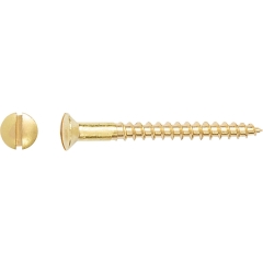 LUX Wkręt do drewna z naciętym łbem stożkowym SL 5 mm x 50 mm mosiądz 10 szt.