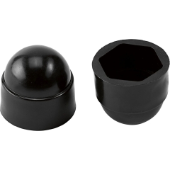 LUX Nakrętka kołpakowa 12 mm czarna 8 sztuk