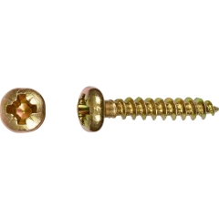 LUX Wkręt uniwersalny z łbem walec PZ 4 mm x 20 mm ocynk żółty 20 szt