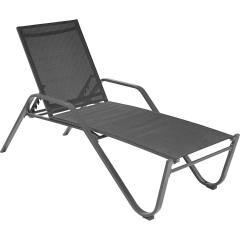 Leżanka Pacora tekstylna czarna 193 x 63 x 46 cm