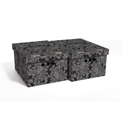 Global-Pak Pudełka A4 Koronka czarne 32 cm x 25 cm x 18 cm