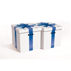 Global-Pak Pudełko Cube Kokarda niebieska 31 cm x 31 cm x 31 cm