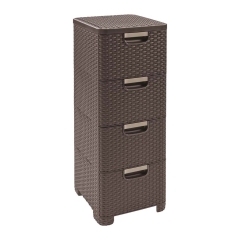 Curver Regał Style 4-szuflady ciemny brąz 4 x 14 l