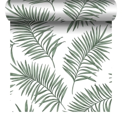 Tapeta SCANDI LEAF winylowa na flizelinie kremowa