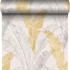 Tapeta CAPRI TROPICAL LEAF winylowa na flizelinie żółta