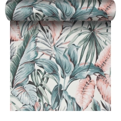 Tapeta EXOTIC LEAVES winylowa na flizelinie różowa