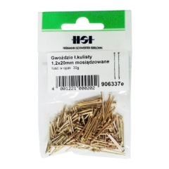 Gwoździe z łbem kulistym stal mosiądz 1,2 x 20 mm 30 g