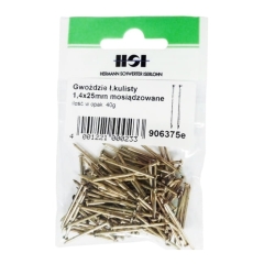 Gwoździe z łbem kulistym stal mosiądz 1,4 x 25 mm 40 g