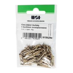 Gwoździe z łbem kulistym stal mosiądz 1,6 x 20 mm 40 g