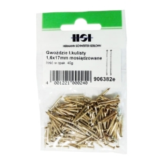 Gwoździe z łbem kulistym stal mosiądz 1,6 x 17 mm 40 g