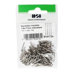 Gwoździe z łbem kulistym stalowe niklowane 1,6 x 17 mm 30 g