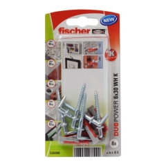 Kołek uniwersalny Fischer Duopower 6 x 30 z hakiem 6 szt.