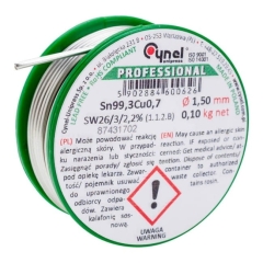 Spoiwo lutownicze bezołowiowe Cynel 1,5 mm 100 g