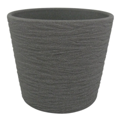Osłonka doniczki Cermax 19 cm ciemny grafit struktura