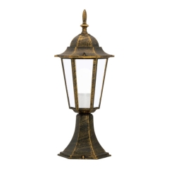 Lampa ogrodowa niska Polux Liguria 1 x 60 W E27 patyna