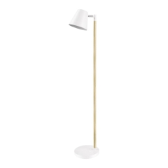 Lampa podłogowa GoodHome Mulanje 1-punktowa E14 biała/drewno