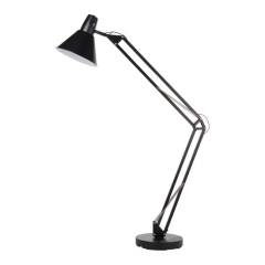 Lampa podłogowa GoodHome Harchies 1-punktowa E27 czarna matowa