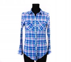 *W Hollister Womens Shirt Tailored Checks Blue M