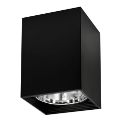 Oprawa natynkowa Polux Merkury kwadratowa 16 cm czarna