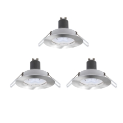 Oczko LED GU10 230 lm 2700 K 8,5 cm srebrne 3 szt.