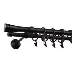 Karnisz podwójny Siena 19 mm 160 cm czarny