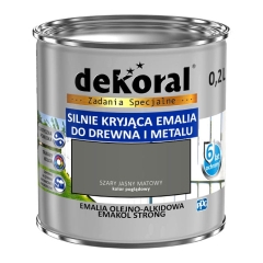 Emalia Dekoral Emakol Strong jasnoszara mat 0,2 l