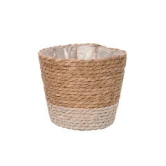 Osłona doniczki koszyk Moroccan 17,5cm naturalny biały