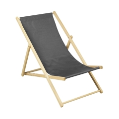 Leżak plażowy drewniany antracytowy